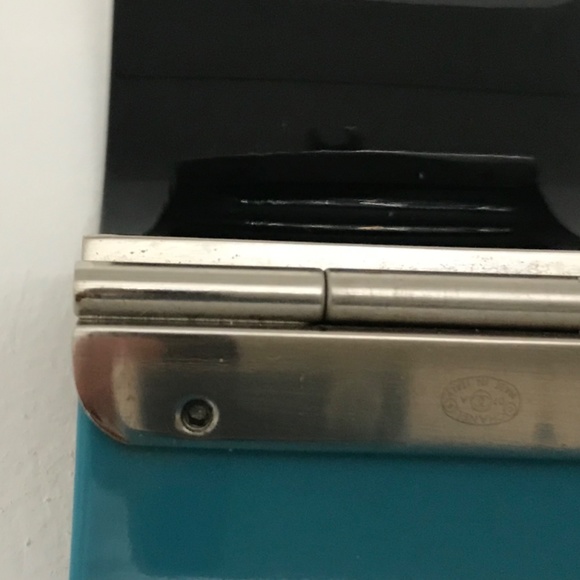 CHANEL Turquoise/Black Resin CC wide Cuff Bracelet - Picture 7 of 13